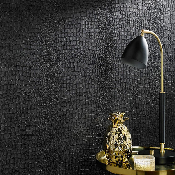 Latitude Run® Crocodile Black Wallpaper Wayfair.ca
